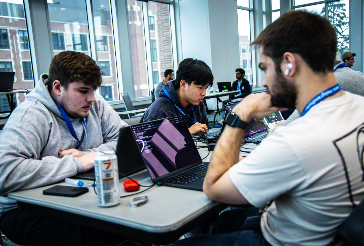 Students competing in a competition